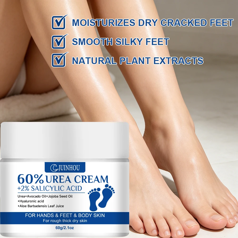 JUINHOU Foot Cream 60% Urea Intense Hydration  Moisturizer Dry Cracked Heels Exfoliate Soften Rough Skin Foot Care for Daily Use