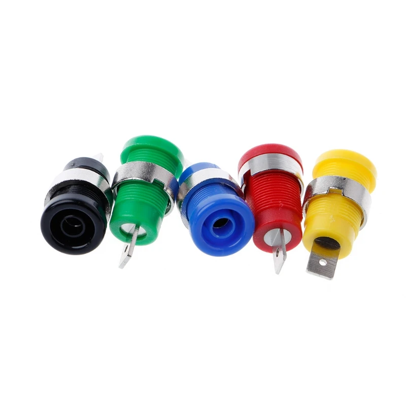 5 Pcs 4mm Banana Plugs Female Socket Plug Wire Connector 5 Colors