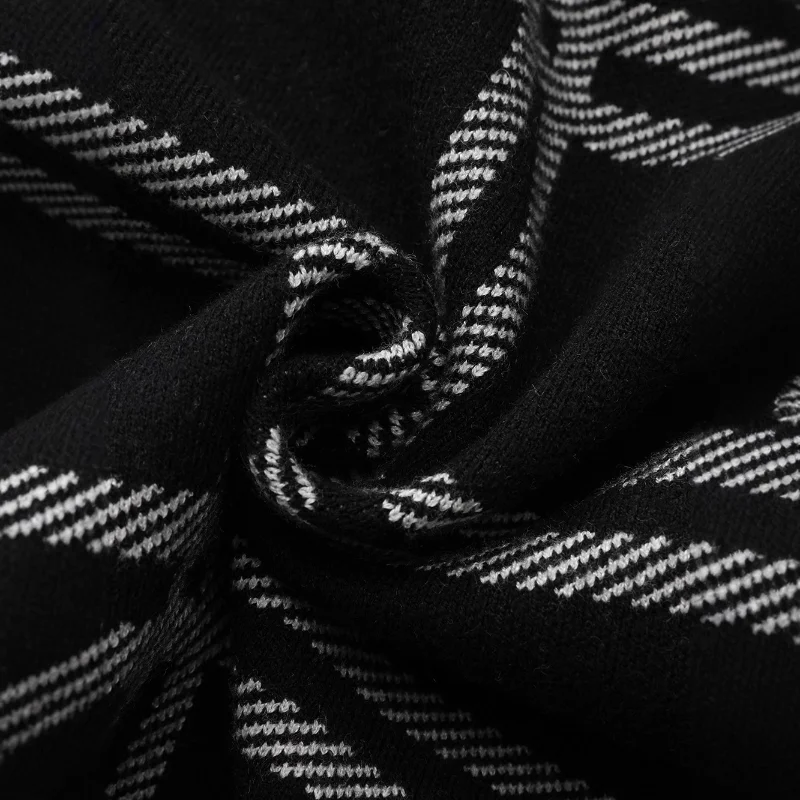 女性のファッションニットセーターベスト秋冬新スタイルアウターウェアインナーウェアノースリーブジレストライプチェック柄Vネックトップ