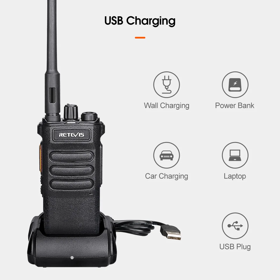 Retevis RT86 Talkie Walkie Longue Portée Talkie-walkie Walkie Talkie PTT 1 ou 2 Pièces Talkie Walkies Radio Ricetrasmittente Adulte Radio Trasmittenti Portatili UHF Walkie-talkie Rechargeable 10W Professionnelle