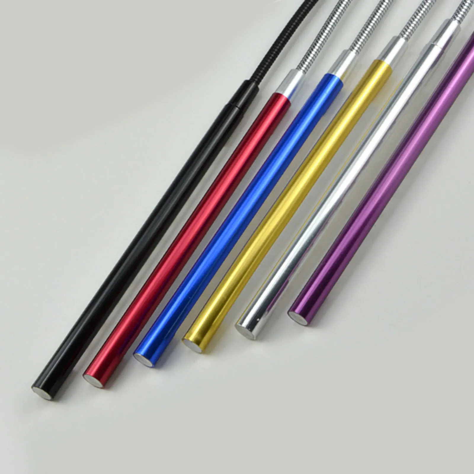 

2PCS LED Lamps USB Powered Flexible Desk Lamp High Bedside Lamp Brightness 10LED Metal Tube R om Color