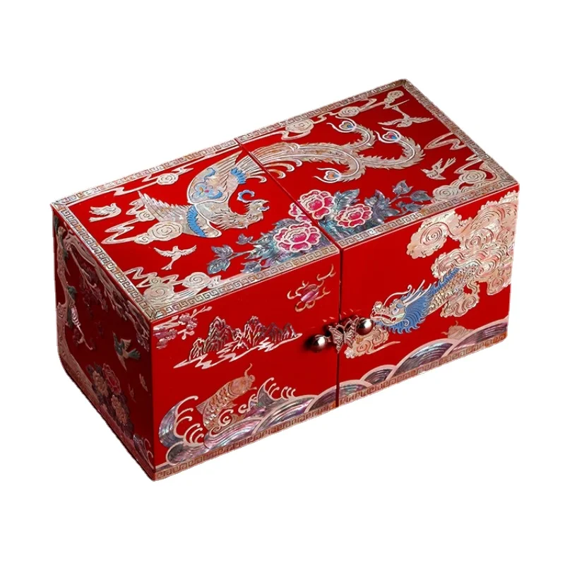 Mother-of-pearl Lacquer Wedding Gift Jewelry Box Vintage Jewelry Box Gold Jewelry Storage Box