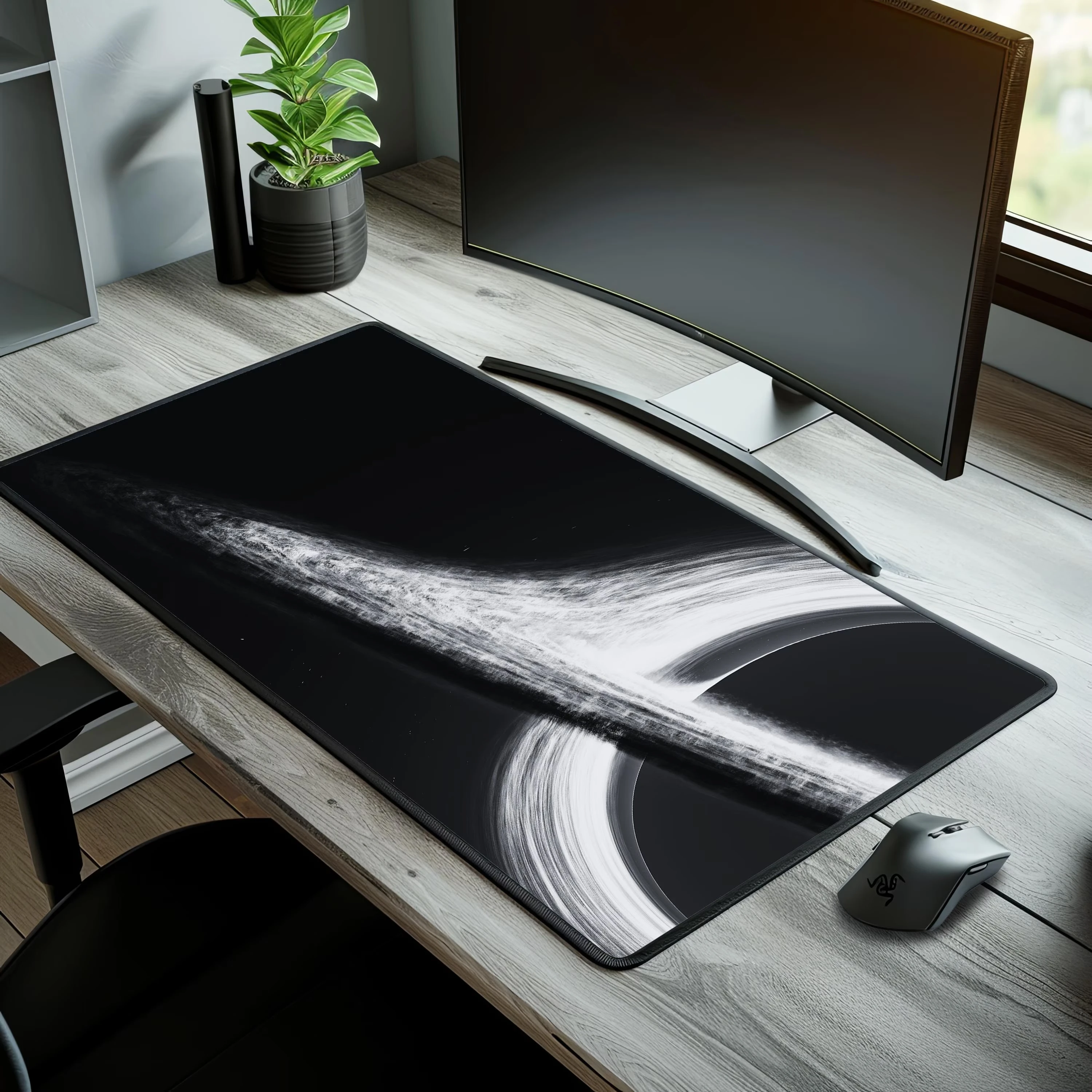 Black Hole Desk Mat Large Mouse Pad Aesthetic Space Mouse Pads Office Rug Laptop Accessories Desk Decor Keyboard Mat Decoration