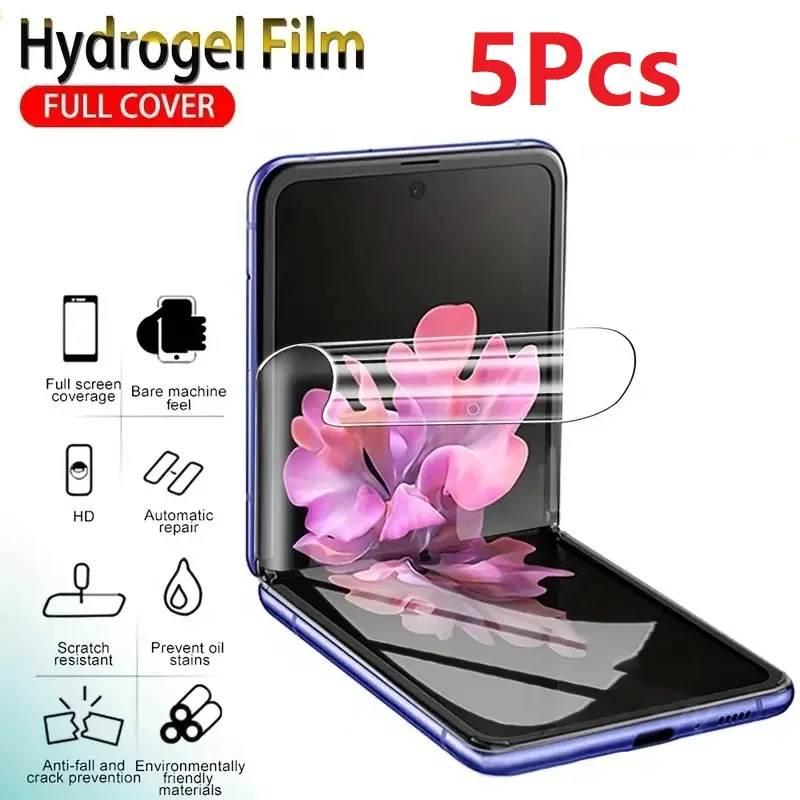 5Pcs Hydrogel Film For Samsung Galaxy Z Flip 4 5 Front Screen Protector for Galaxy Z Flip Flip4 Flip5 Film