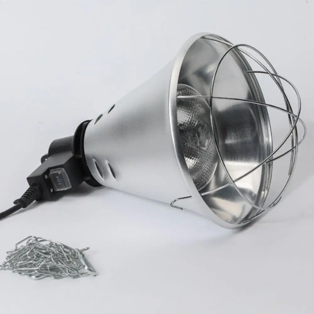 Adjustable Temperature Warming Lampshade Insulation Heating Silver Warm Heat Lamp Holder Thermal Cover Lamp Net Breeding Lamp