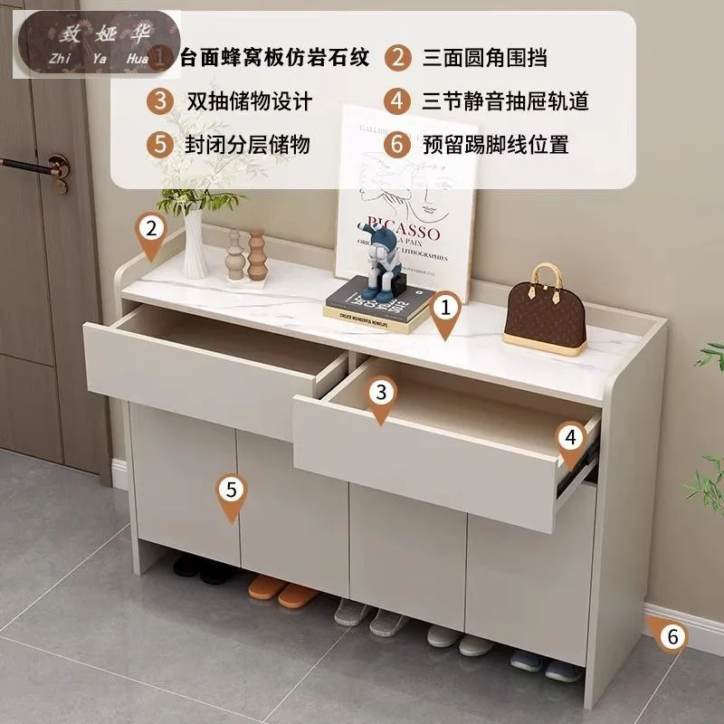 Against the wall porch storage cabinet honeycomb aluminum balcony simple storage shoe rack aluminum alloy