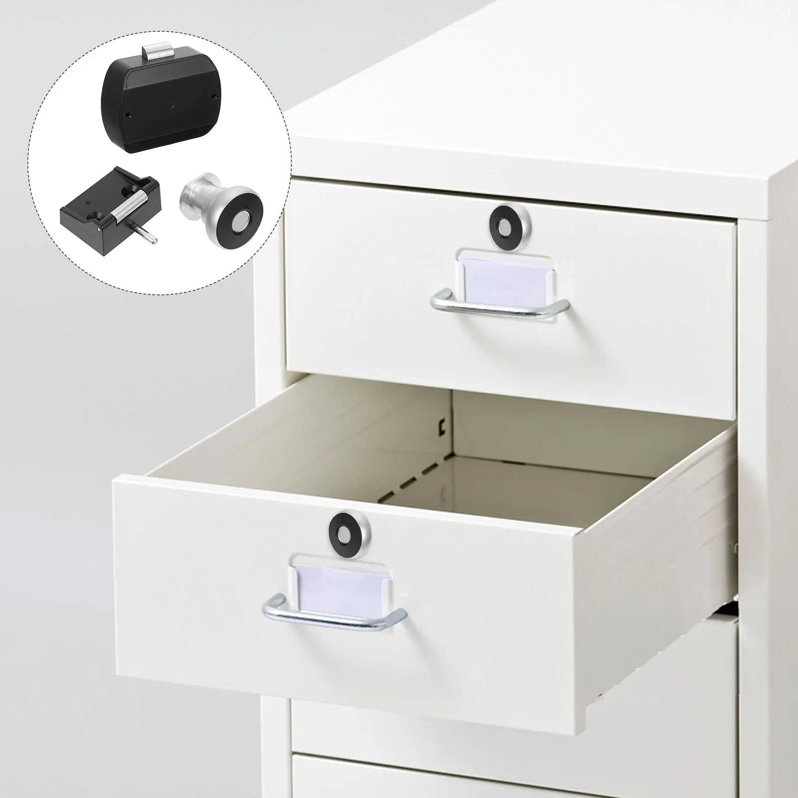 1Pcs Professional Grade Fingerprint Cabinet Lock for Drawers Home Office Use Long Life ABS Pc Aluminum Alloy Keyless Lock