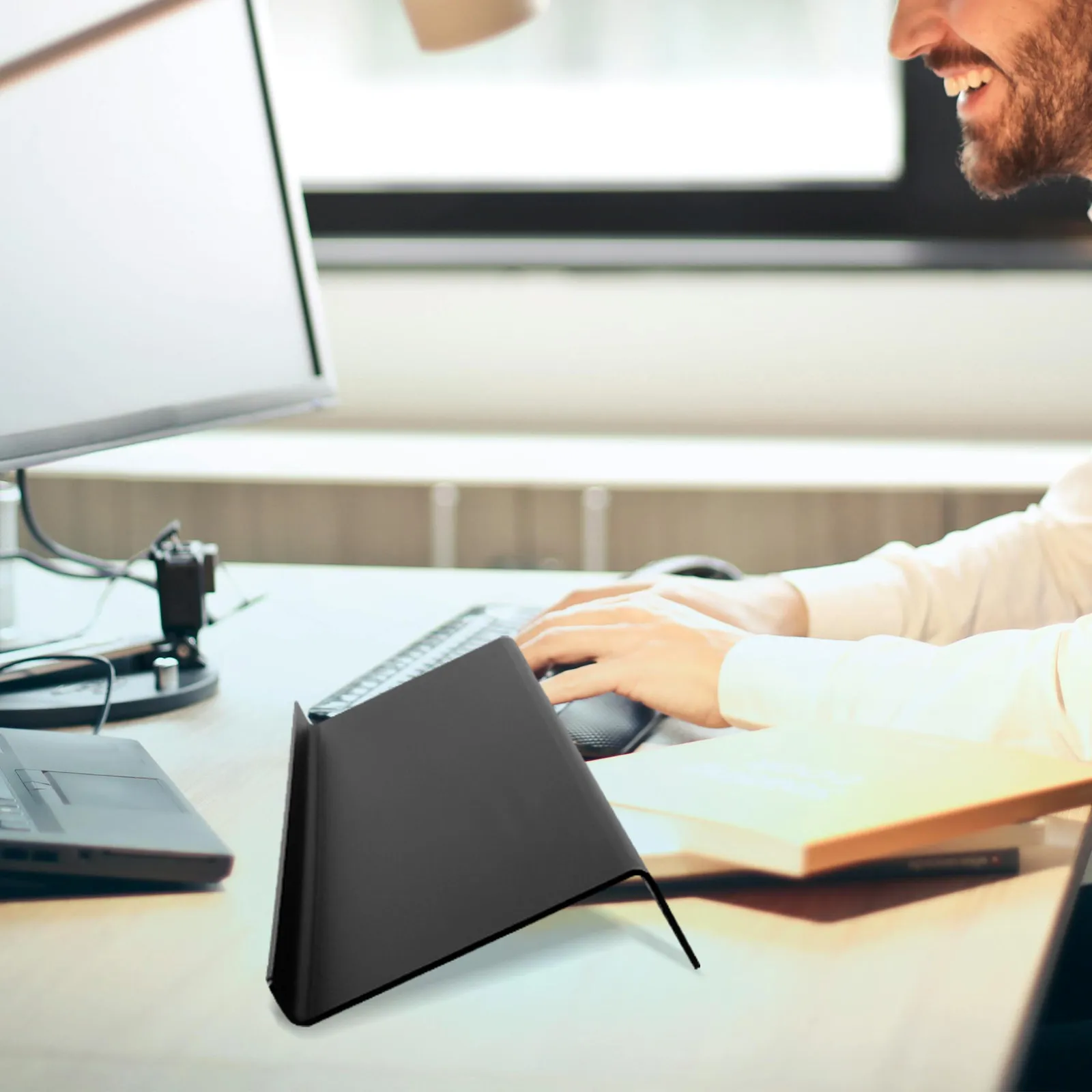 Acrylic Keyboard Riser for Desktop Tilted Ergonomic Computer Keyboard Stand Improves Posture Comfort in Office Home School