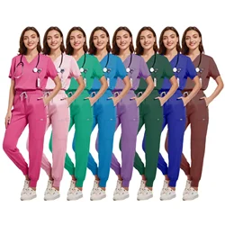 Wholesale Price Doctor Nurse Scrubs Set Medical Uniforms Women Jogger Set Hospital Accessories Operating Room Surgical Workwear