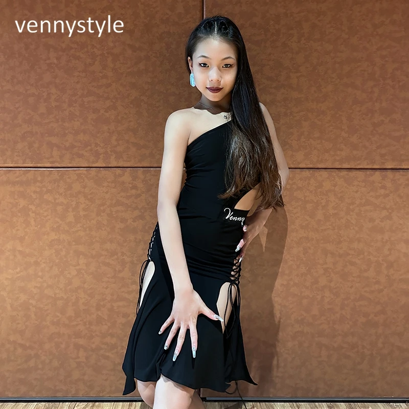 Venny Girl Costume New Kids Professional Dancing Performance Dress Practice Bandage Skirt Girls Latin Dance Skirt Dress