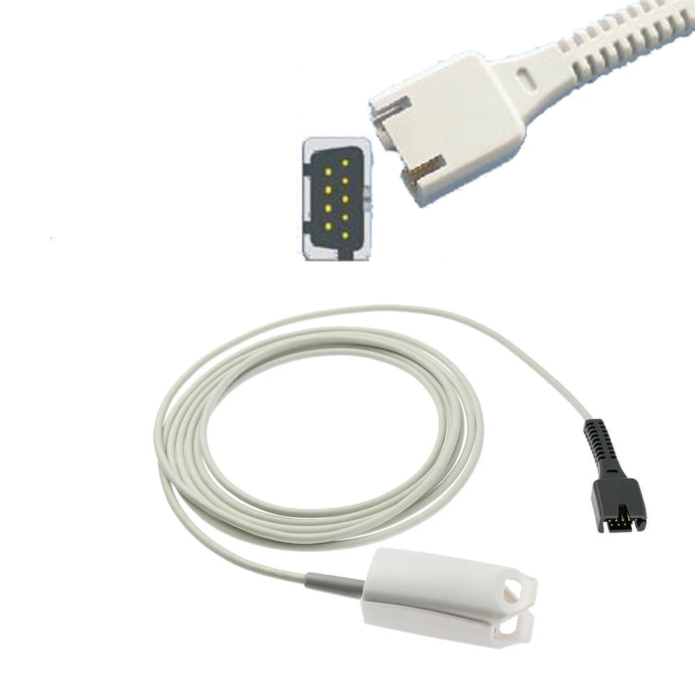 

Compatible with Ma*si*mo M-LNCS Monitor. Reuse Spo2 Probe Sensor Blood Oxygen Connector, Spo2 Sensor Cable for Pulse Oximeter