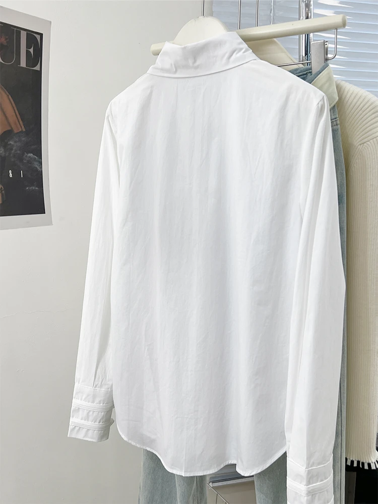 Blusa de verano para mujer, camisa de primavera, blusa para mujer, Maxi Blusas de gasa, informal, elegante, Vintage, manga larga, holgada de gran tamaño, blanca