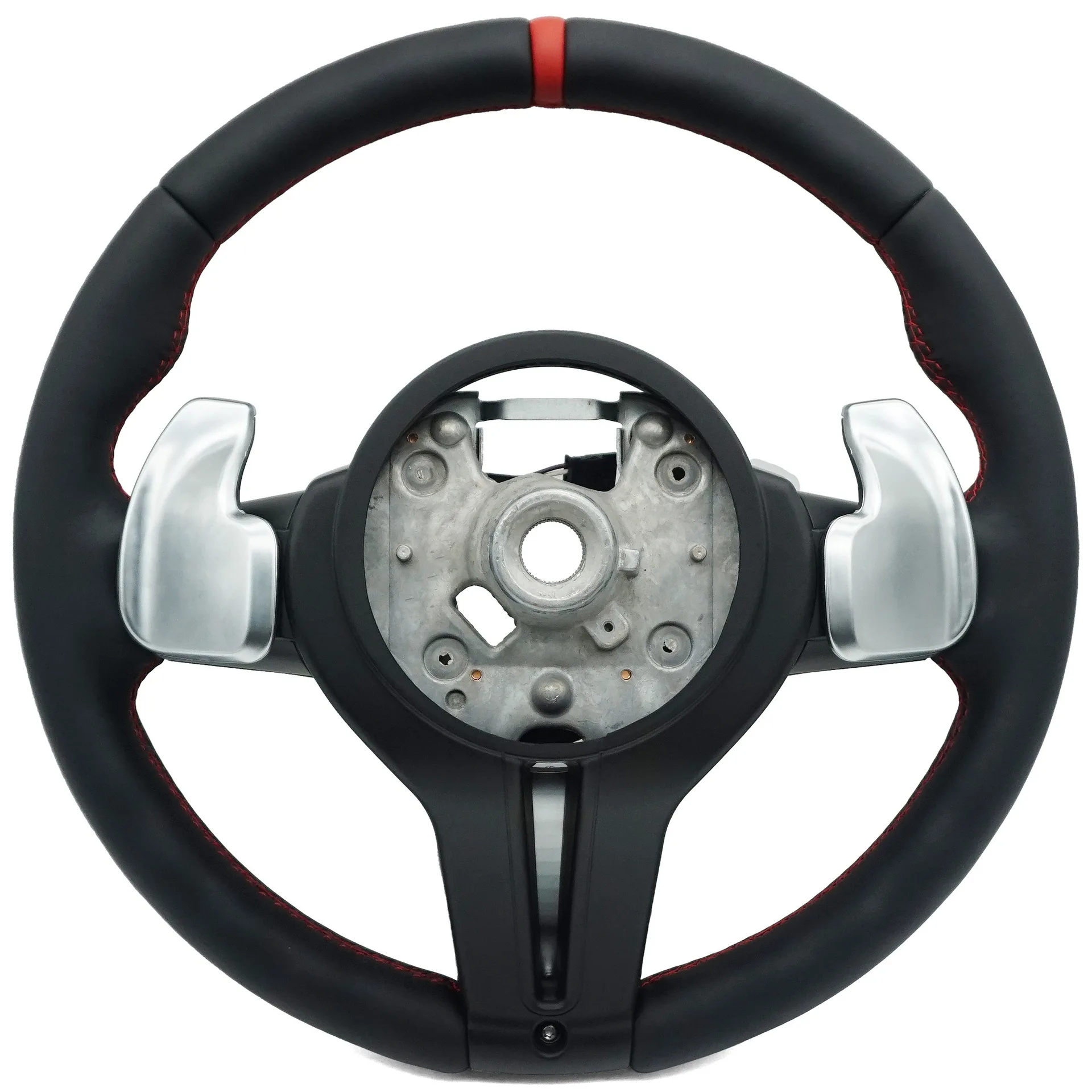 Suitable for BMW 3 Series thong leather red line red return positive label without heated steering wheel, no airbag