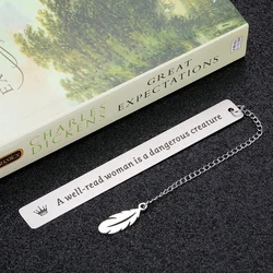 Metal Bookmark Tell Book Marks for Books Separator Books Stainless Steel Lettering Slogan Readers Collection Korean Stationery