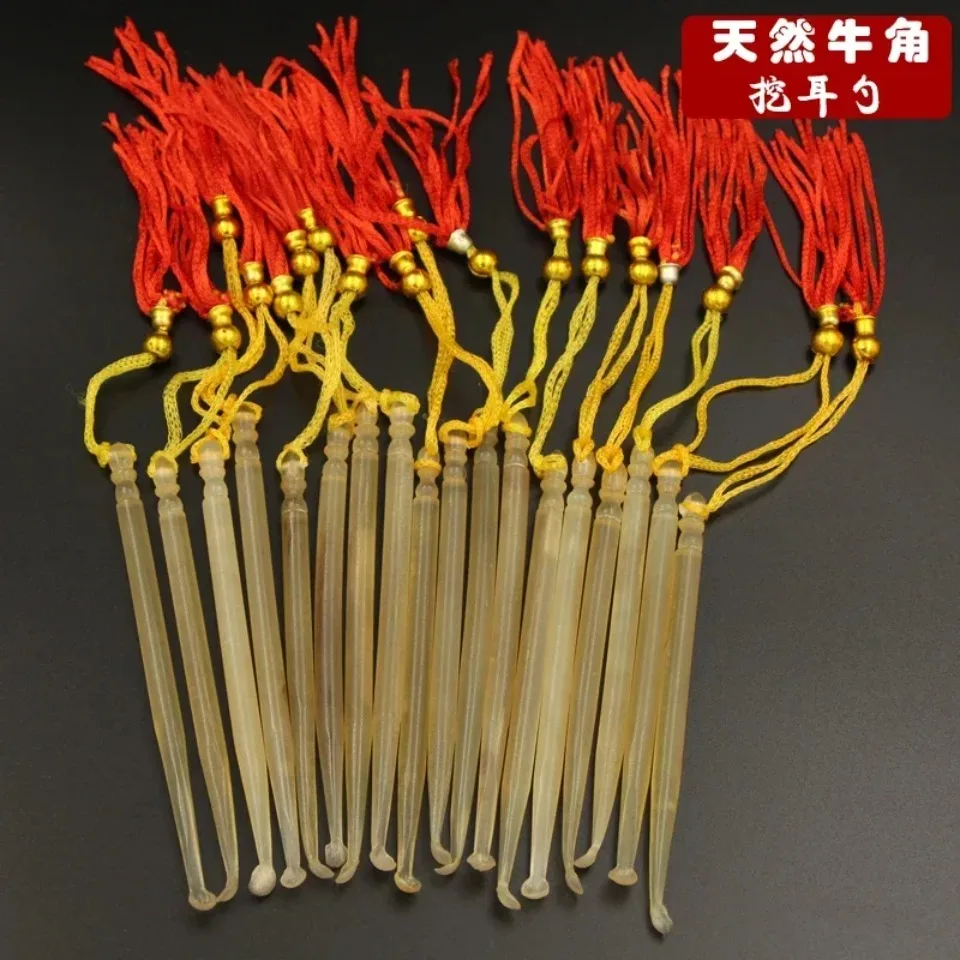 10pcs 10CM Natural Sheep Horn Ear Digging Spoon Ear Care Spoon Tool Ears Earwax Picker Cleaning Ear Wax Removal Tool