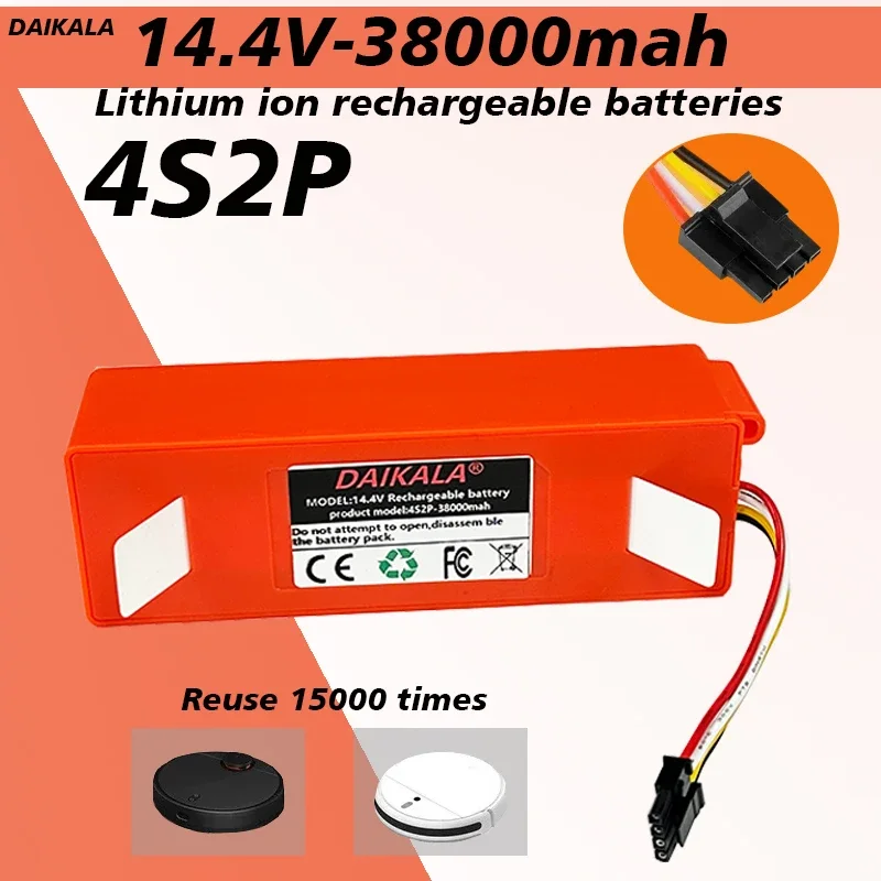 

2024 New 14.4V Lithium ion Battery Vacuum Cleaner Battery Replacement Mi Roborock S50 S51 S55 T4 Universal Battery