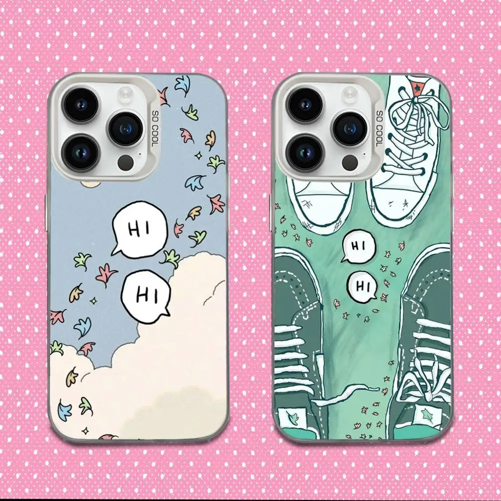 

Heartstopper Leaves Phone Case For iPhone 16,15,14,13,12,11,Mini,Pro,E,MAX White Candy Matte Shockproof Cover