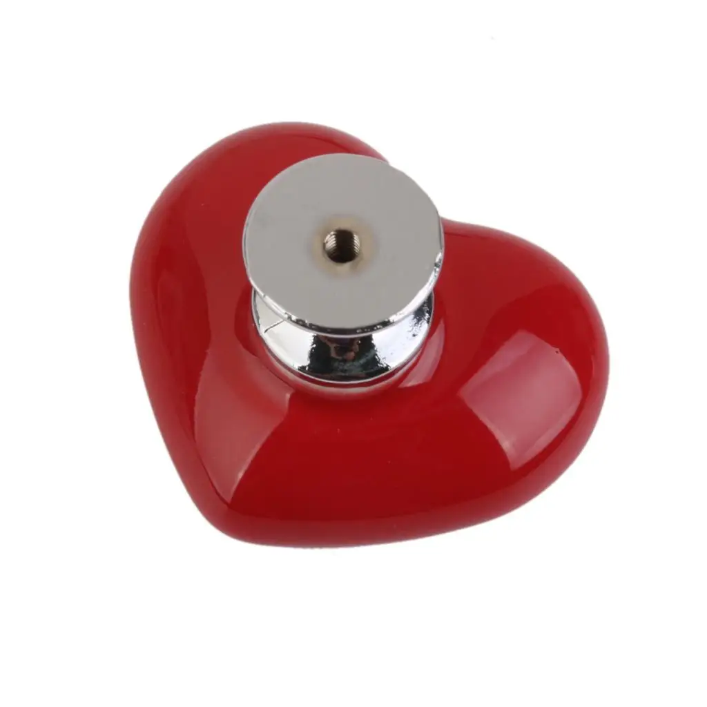 Cabinet Door Handle Ceramic Heart Shaped Decorative Pull Knob for Stylish Home Furniture Bedroom Closet Dresser