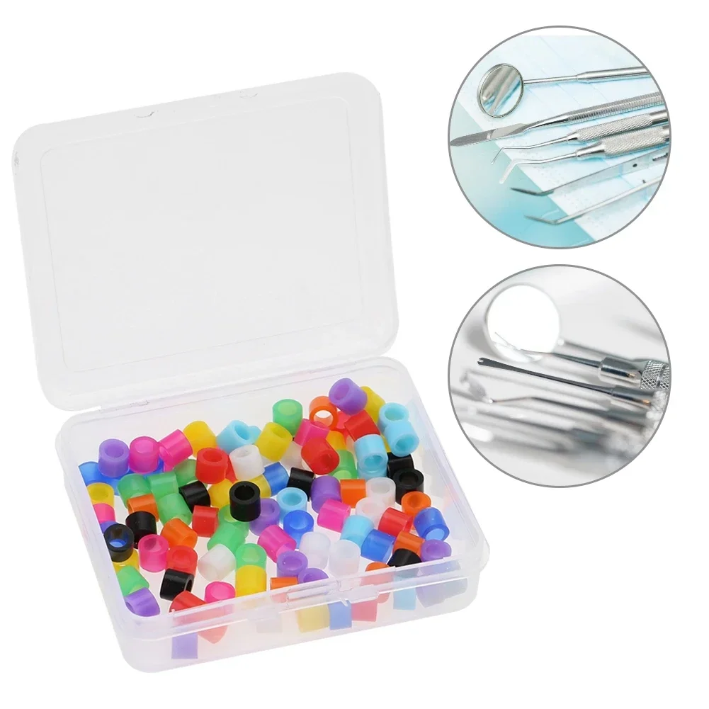 

100 Pcs Orthodontic Code Mixed Silicone Rings Multi-Color Universal Dental Instrument High Temperature Autoclavable Sterilizer