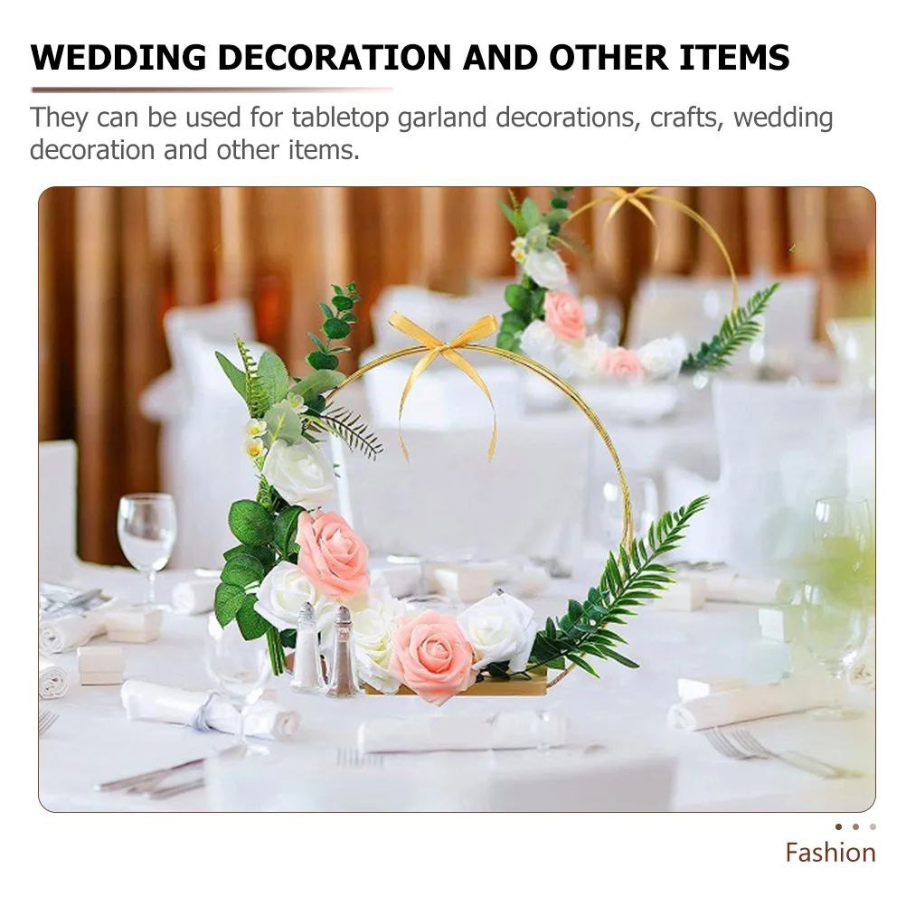 Garland Decoration Floral Hoop Centerpiece for Table Metal Wreath Gold DIY Supply Party Garlands Wedding Supplies Ring Dining