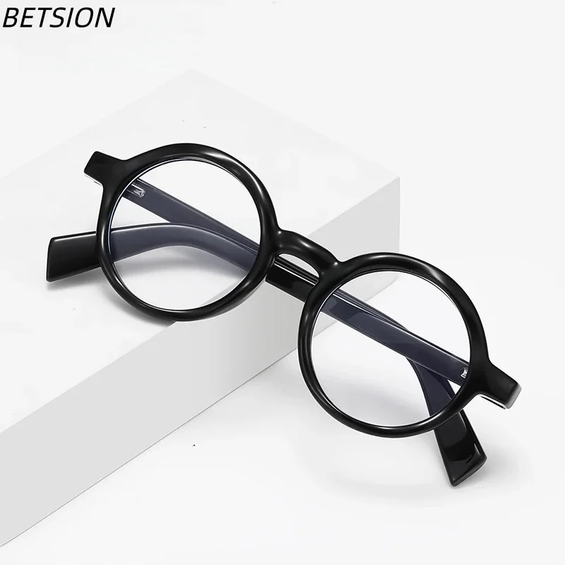 Fashion TR Women's Anti-blue Light Reading Glasses Geometric Round Customizable Prescription Frame