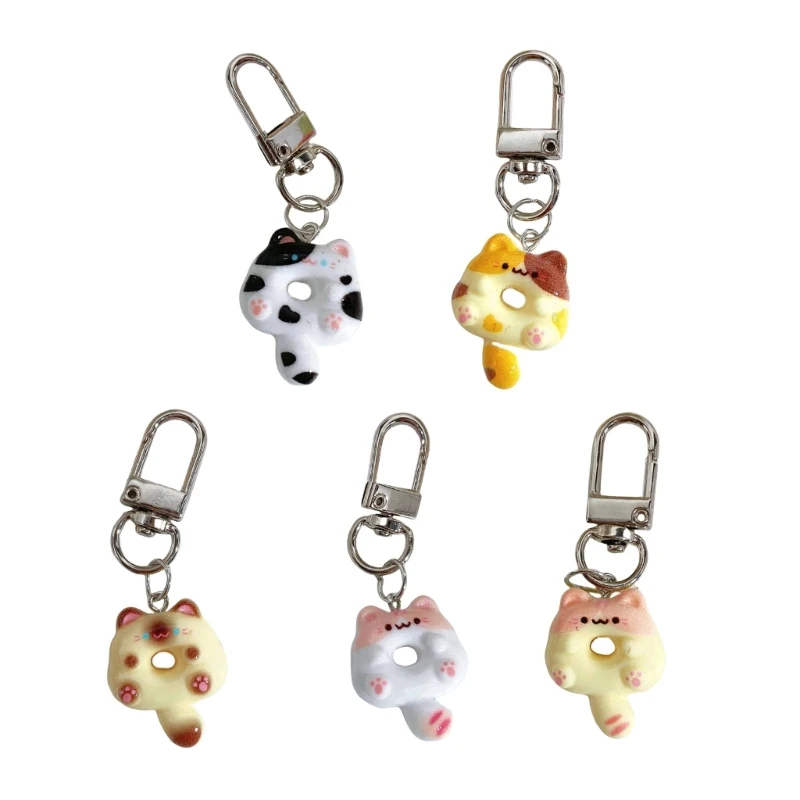 2023 New Cartoon Keychain Backpack Pendant Doughnuts Animal Key Chain Charm Phone Ornament Stylish Keyring Jewelry