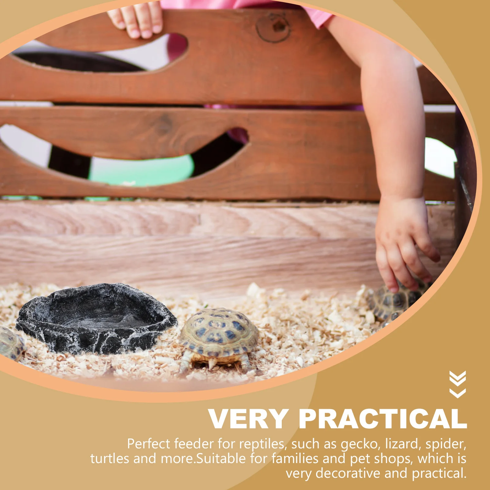 

Crawling Pet Feeder Resin Bowl for Reptile Turtle Food Water Dish Lizard Scorpion Crab Pet Feeding Supplies