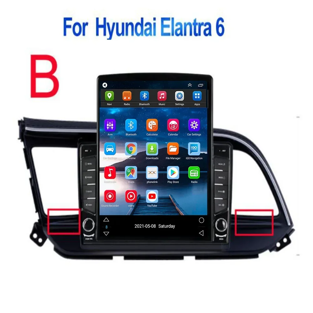 IPS 9.7 "تسلا مسجل الشاشة لشركة هيونداي إلنترا 2016 2017 أندرويد 14.0 راديو السيارة مشغل وسائط متعددة لتحديد المواقع والملاحة dsp FM dvd