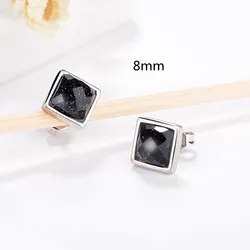 Buyee 925 Sterling Silver Small Stud Earring Natural Aventurine Stone Simple Round Earring for Woman Fashion Party Fine Jewelry