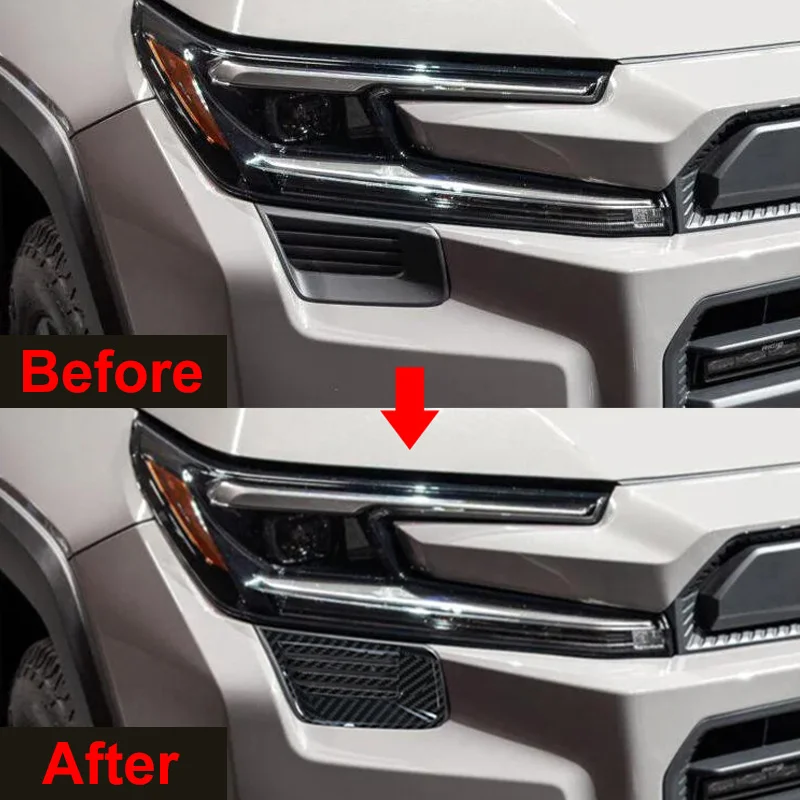 For Toyota RAV4 2026 Accessories XA60 MK6 Headlight Lower Trim Bright Trim Strips Headlight Air intakes Exterior Modification