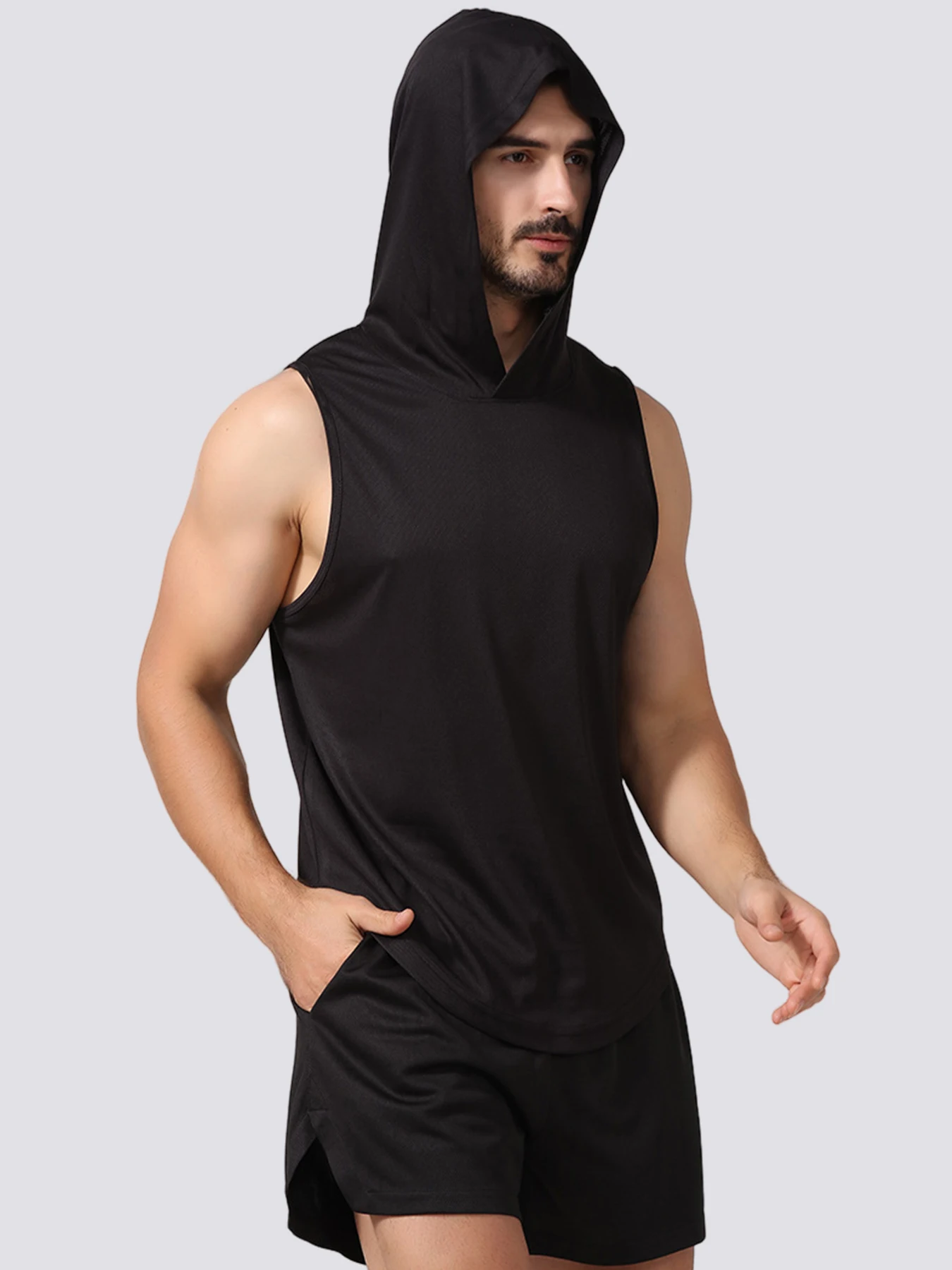 Sleeveless basketball vest sports Quick drying breathable casual training fitness running hoodie vest