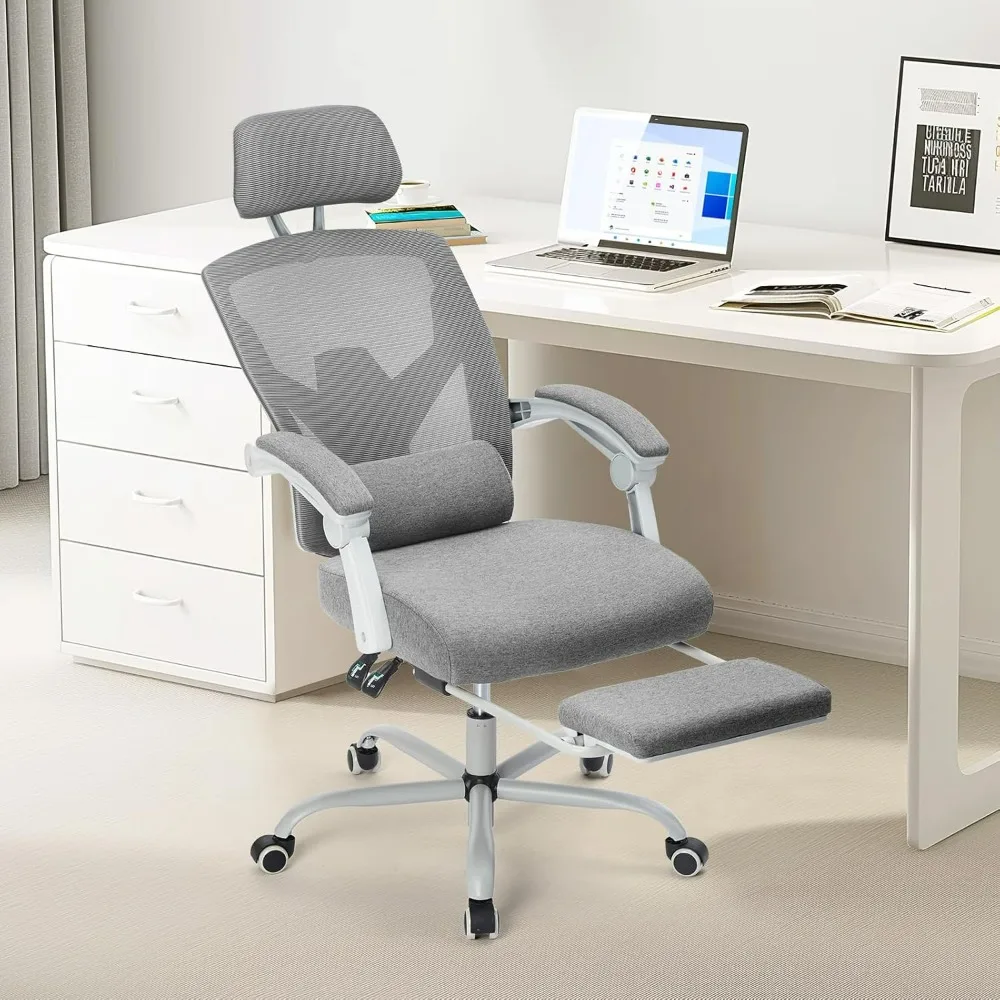 Office Computer Desk Chair, Ergonomic High-Back Mesh Rolling Work Swivel Chairs with Wheels, Comfortable Lumbar Supp