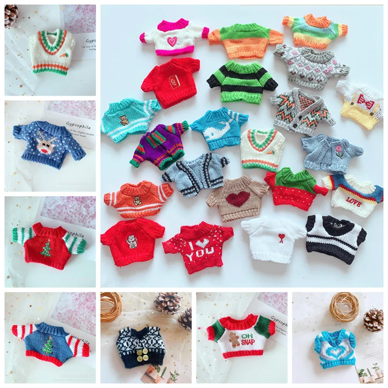 Doll Clothes for 20cm Korea Kpop EXO Dolls Plush Star Doll's Clothing Cute Sweater Stuffed Toy Outfit for Idol Dolls Accessories