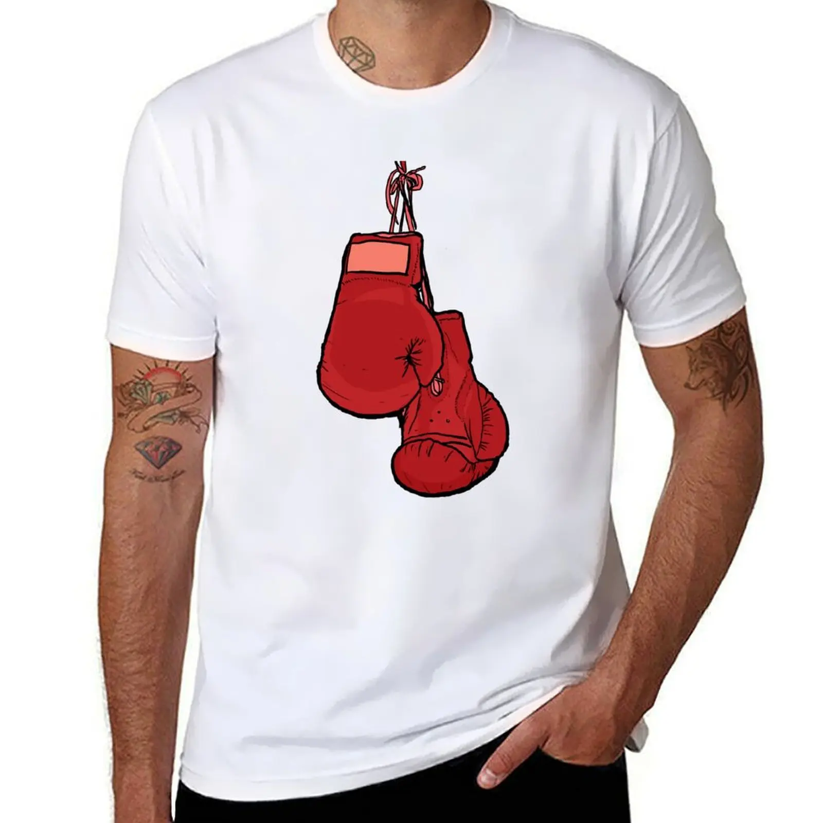 

Hanging Red Boxing Gloves T-Shirt t shirts for man graphic tees t shirts for man pack white T-Shirt