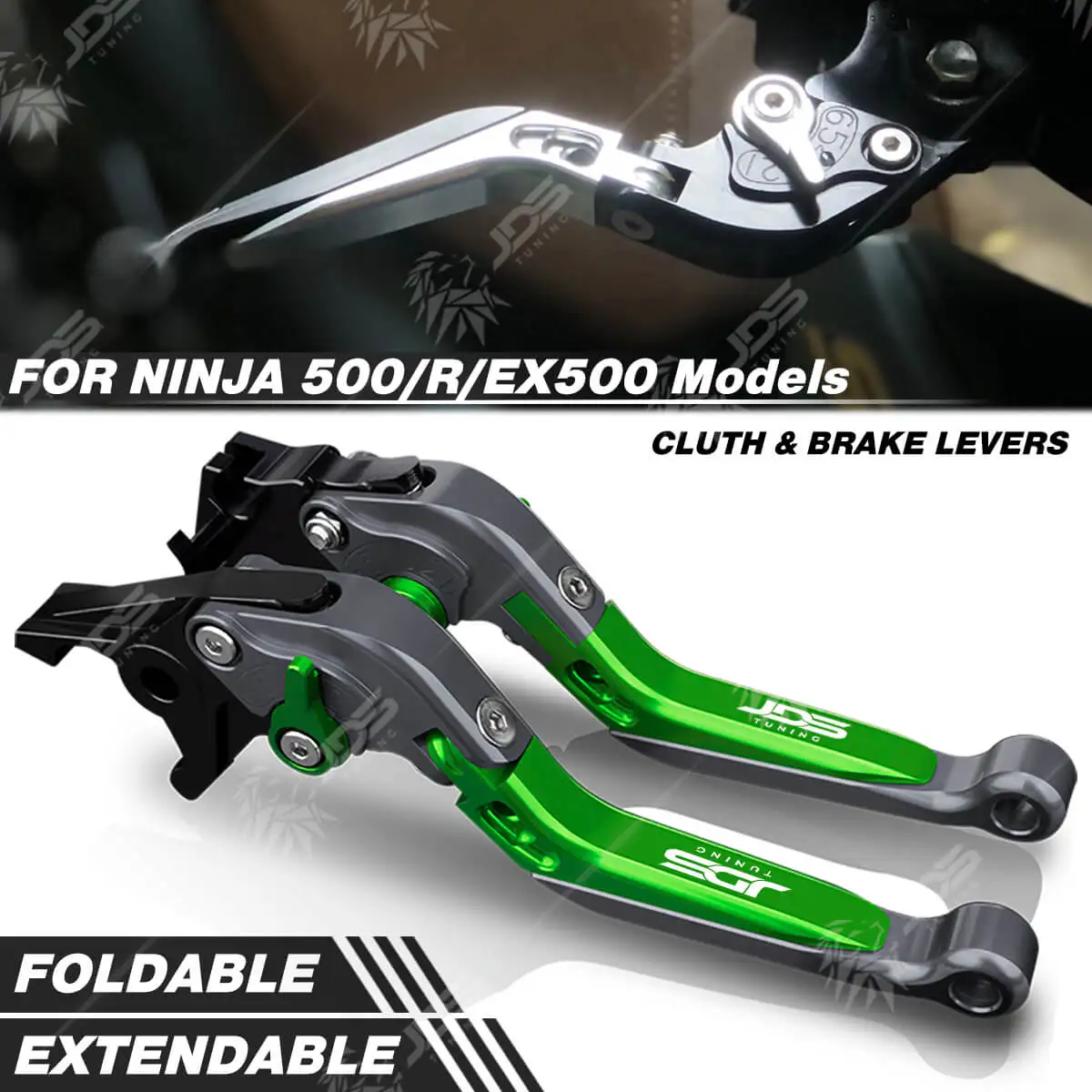 For Kawasaki NINJA 500/NINJA500R/EX500 Clutch Lever Brake Lever Set Foldable Adjustable Handle Levers Motor Accessories Parts