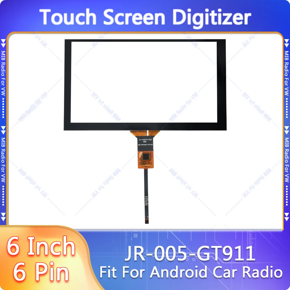 6.2 Inch 6Pin JR-005-GT911 for Android Car Radio navigation DVD Multimedia Player Capacitive Touch Screen Digitizer Sensor