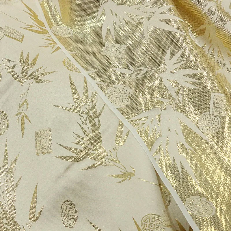 

Новый китайский стиль, традиционный китайский стиль, шелковая золотая кожа, жаккардовая атласная ткань, дизайнерская одежда Cheongsam, тканая