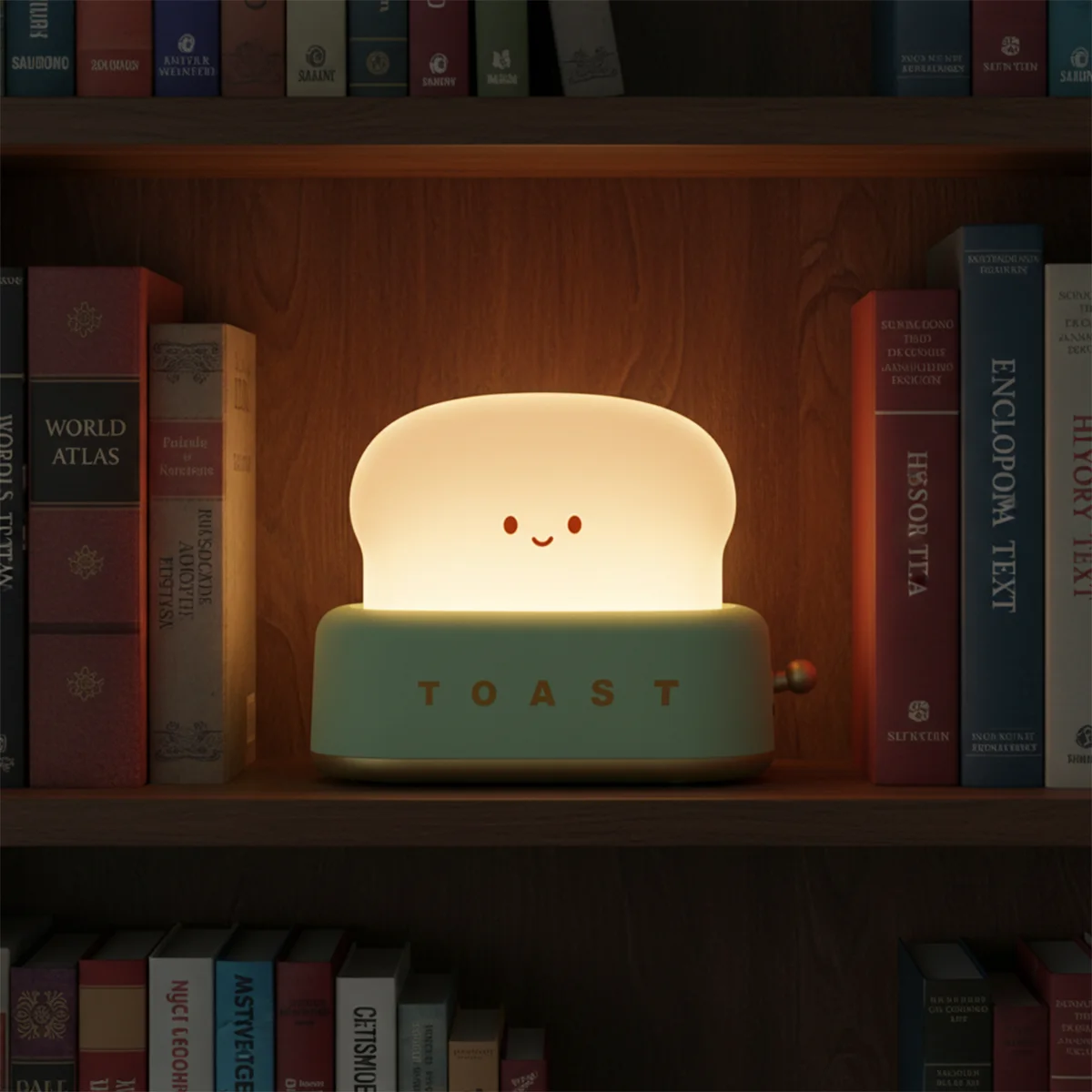Cartoon Night Light Toast Lamp Led Cute Timer Portable For Kids Bedroom Decorative Dimming Nursery Warm White Rechargeable
