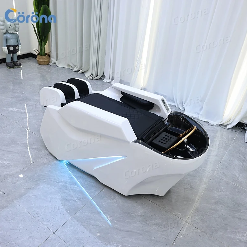 Shampoo Bed Hair Salon Washing Chair Salon Head Spa Massage Bed Electric Shampoo Station with Water Circulation