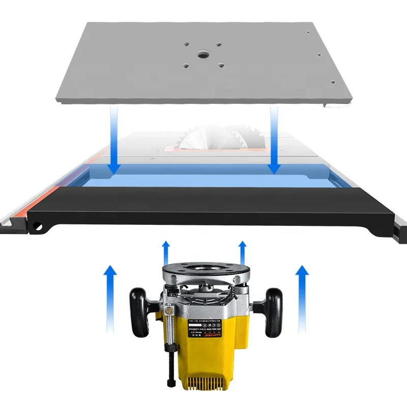 Saw +Router+Router Platform Table Saw for Woodworking With  Retail Table Saw  255mm 1800W  Cutting Table
