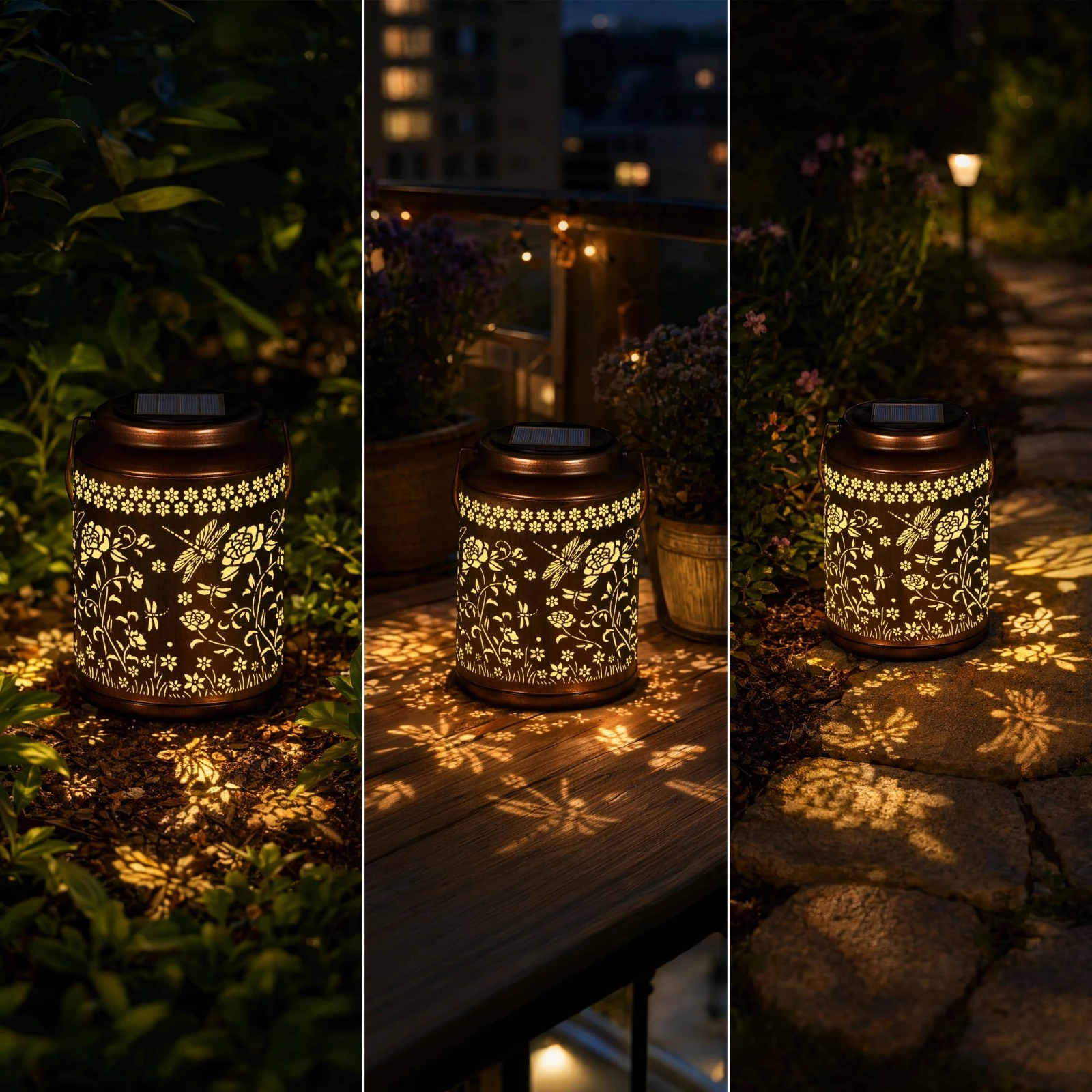Hanging Lantern Decorative Solar Lantern with Handle Outdoor Light with Handle Automatic for Gardeners, Garden, Courtyard
