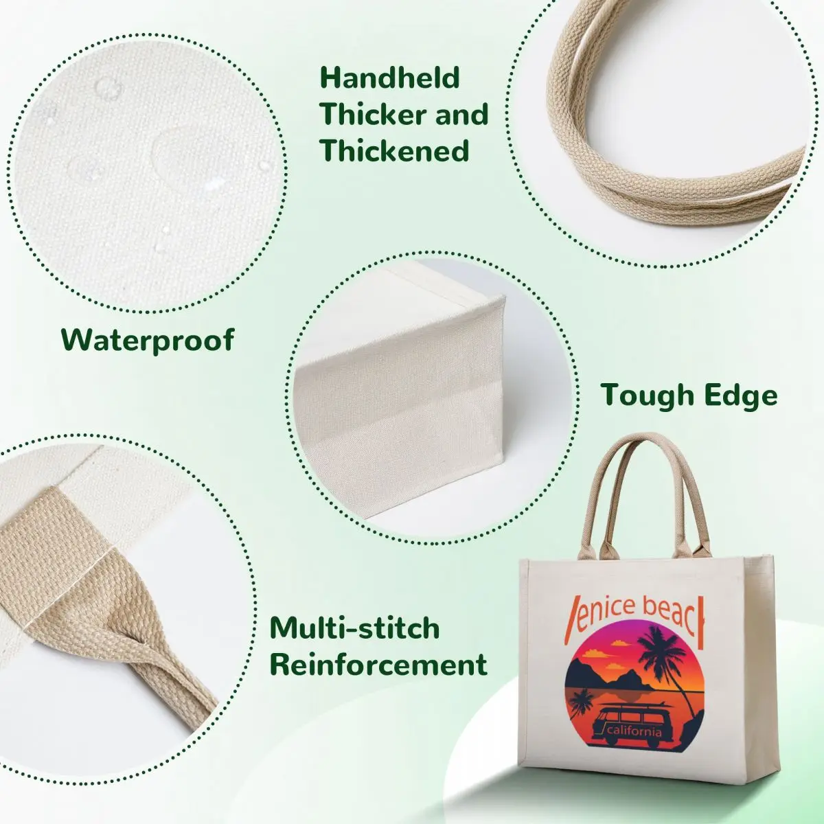 venice beach california Tote Bag tote bag canvas custom fabric bag tote custom woman shopping