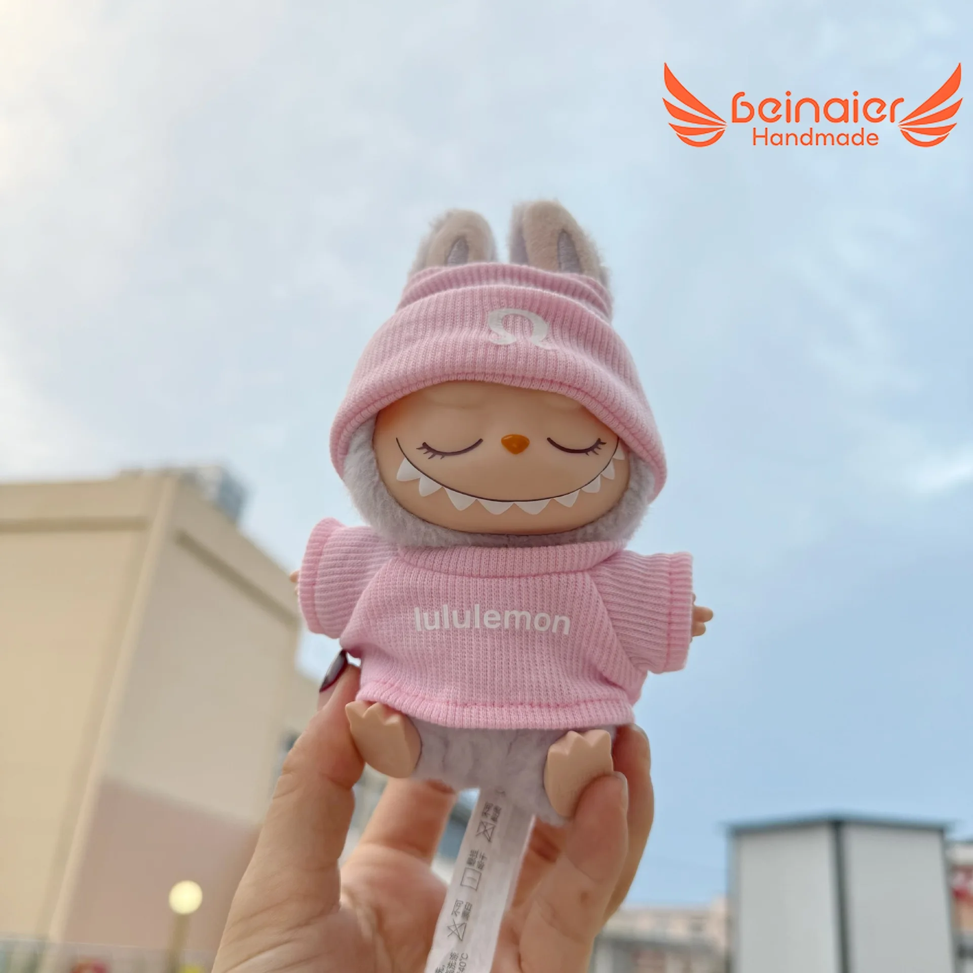 Beinaier ملابس مصنوعة يدويًا لبدلة LABUBU العصرية غير الرسمية ذات القبعة المرنة #6