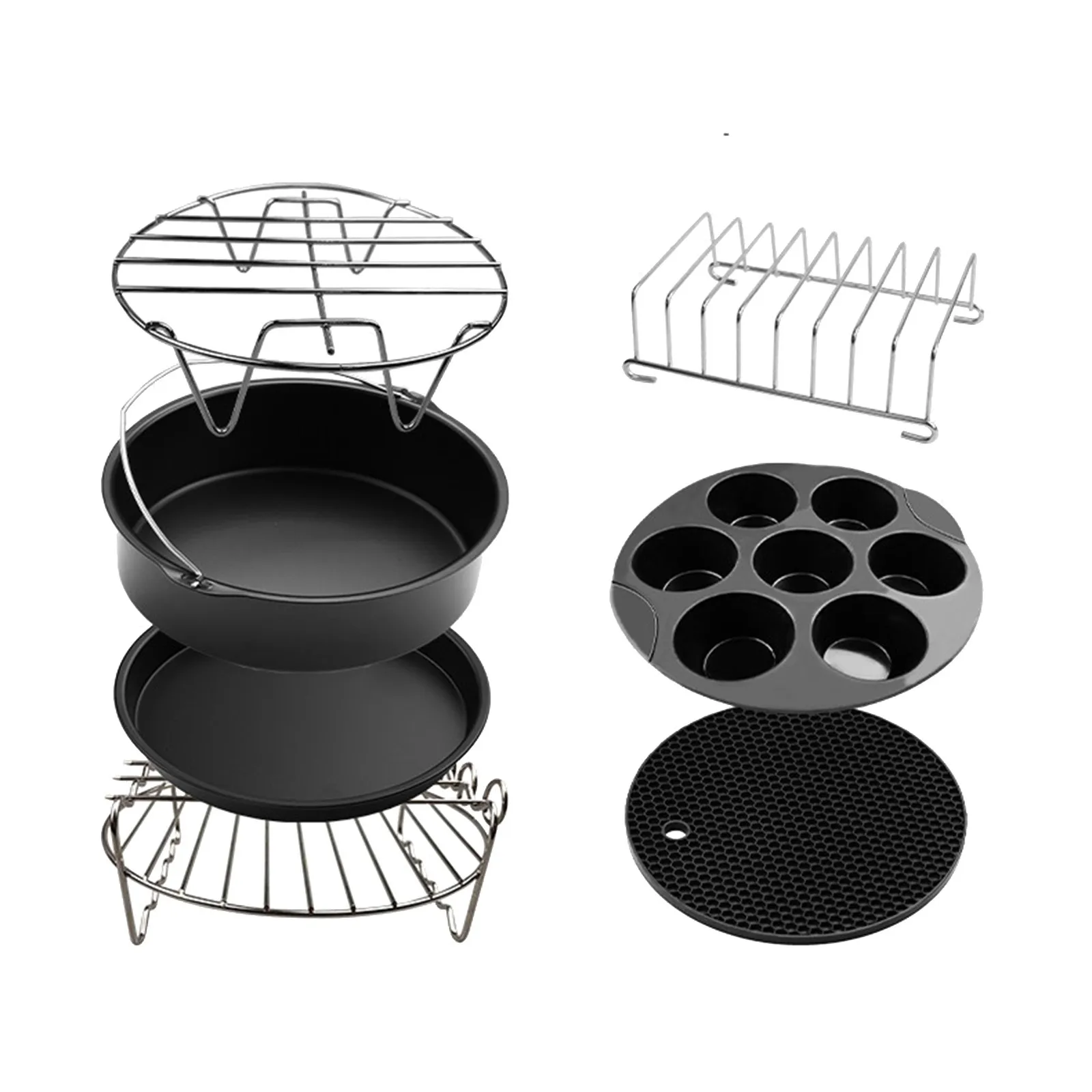 PCS Air Inch 8 with Fryer 7 Barrel 4.8-6.3 for Cake Accessories Air Fryer Kitchen，Dining Bar Air Fryer Tray Liners for