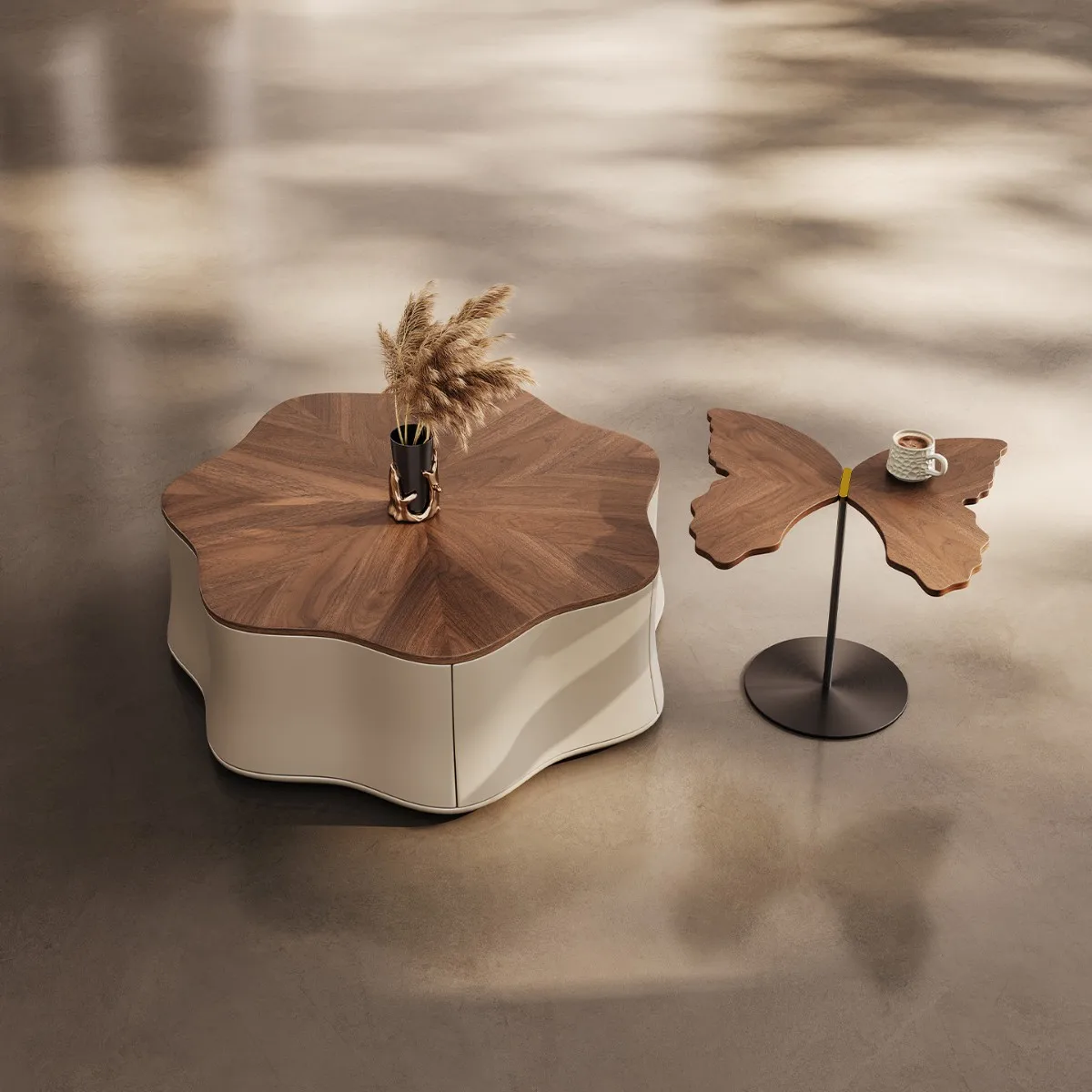 Italian minimalist petal coffee table modern simple home living room butterfly coffee table