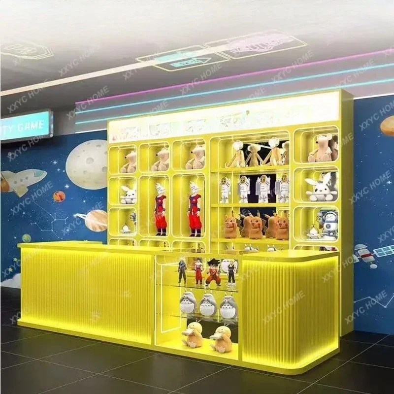 A Design Marble Trendy Toy Store Plush Toy Display Anime City Figurine Gift Redemption Shelf Doll Cabinet