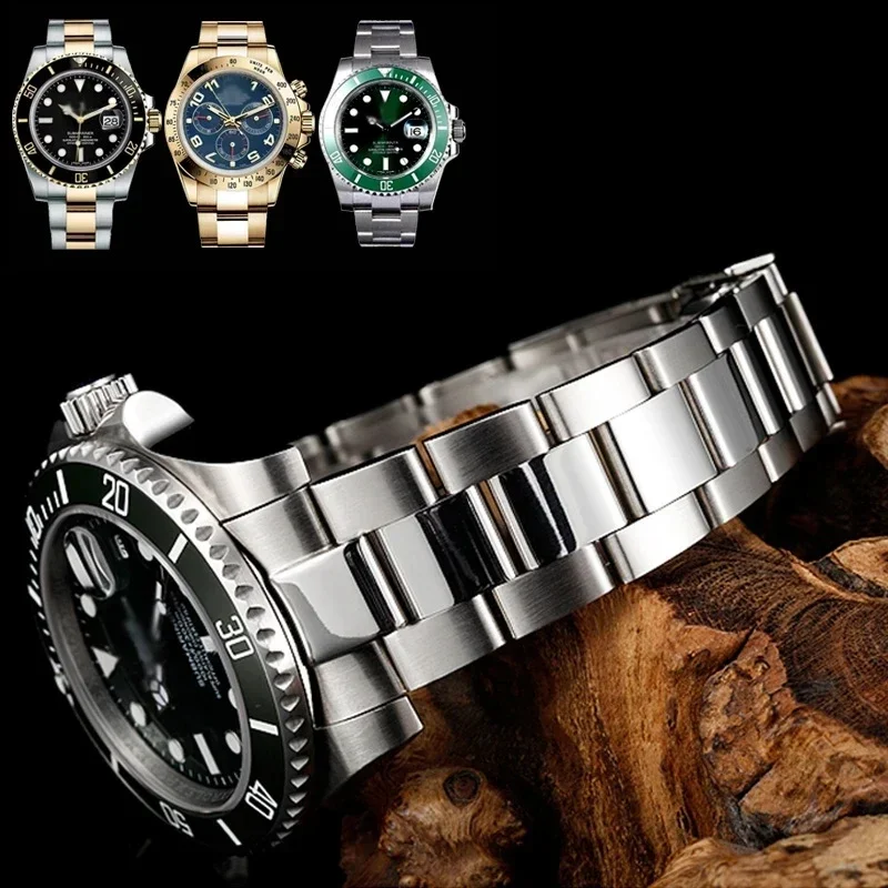 Pour Rolex DAYTONA GMT SUBMARINER montre accessoires métal montre Bracelet Bracelet en acier inoxydable 904L 20mm 21mm