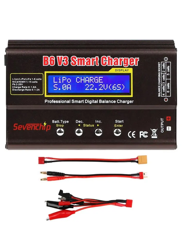 バッテリー充電器B6v3 b6 v3 80w 6a,リチウムイオンバッテリー用デジタル充電器,調整可能な電源