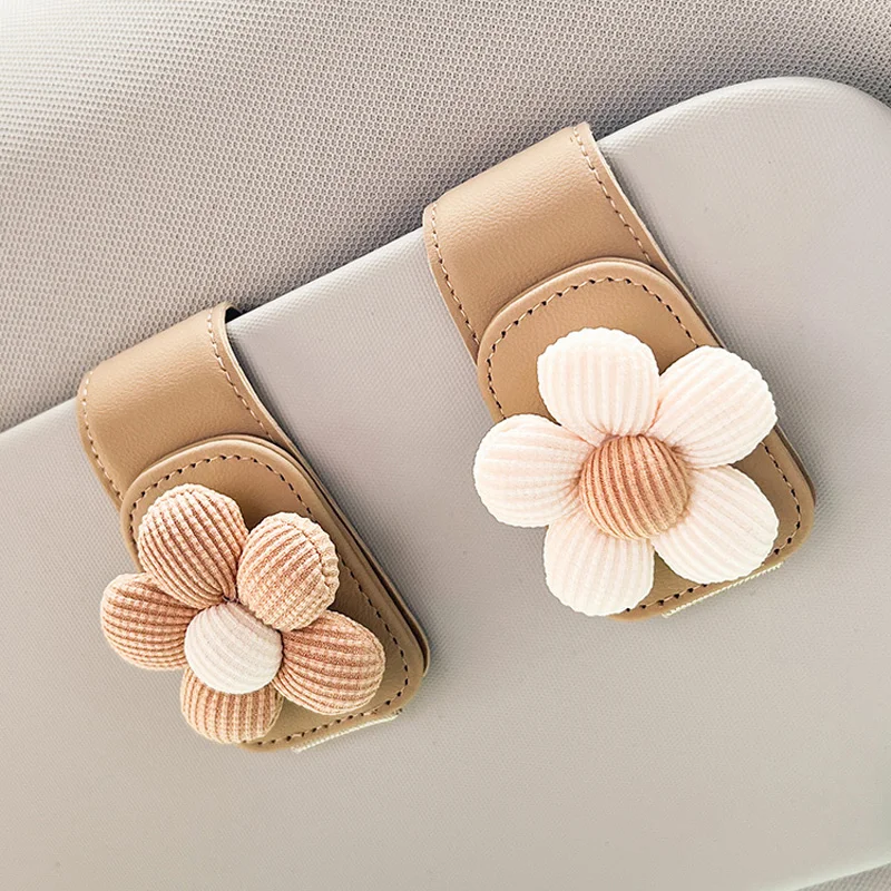 Flower Universal Car Auto Sun Visor Glasses Box Sunglasses Clip Card Ticket Holder Stand Fastener Case Eyeglasses Accessories