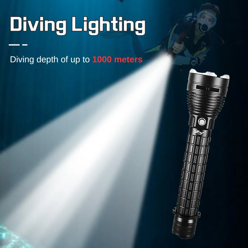 10000LM Powerful LED Diving Flashlight Super Bright XHP360 Professional Underwater Torch IPX8 Waterproof Lamp Use 18650 Battery